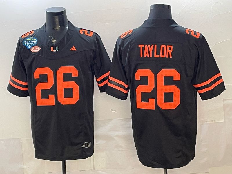 Men 2026 Miami Hurricanes #26 Taylor Black 3th generations Limited NCAA Jersey 0015->ncaa teams->NCAA Jersey